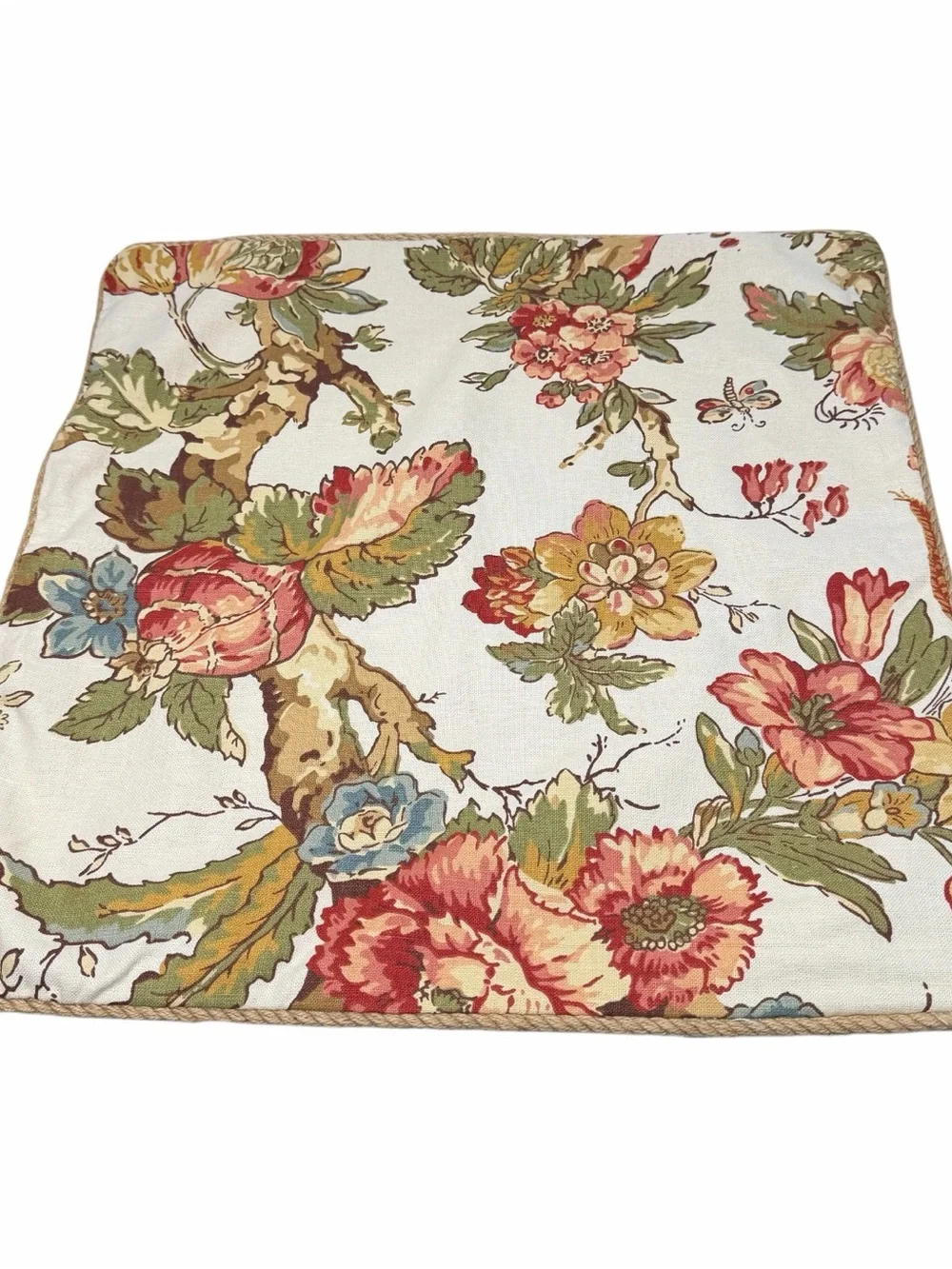 Pottery Barn Linen Cotton Katherine? Peony Floral 20” X20